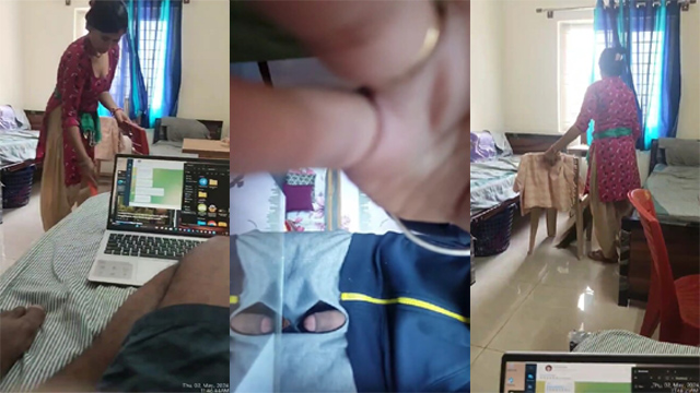 Infront Of Maid And – Showing His Dick