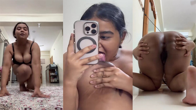 Horny Chubby Bengali GF – Showing Licking Boobs Shaking