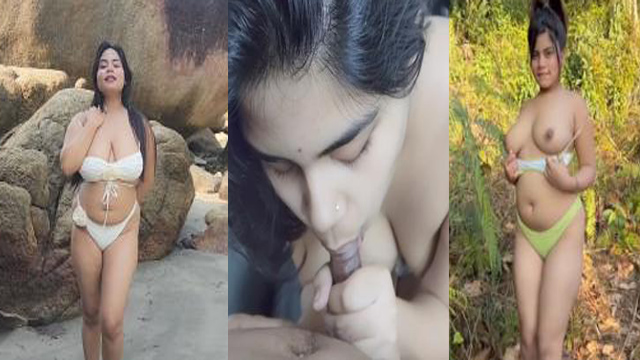 Model Amesha Giving Blowjob – Outdoor Bikini Teasing – App Content Video